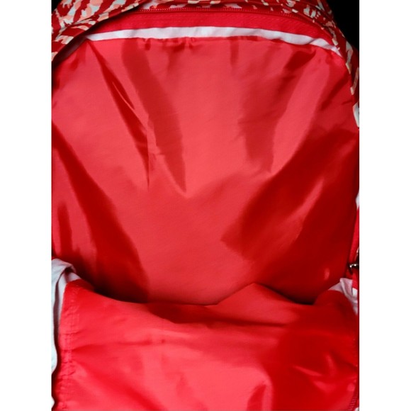 Jansport Teen Adult 17.5" Backpack WILD AT HEART Red White Zebra Stripes VGC! - Picture 9 of 15